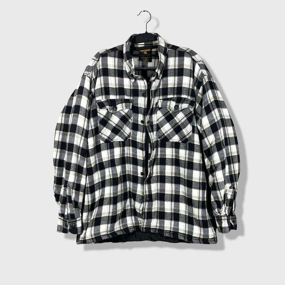 Scorpion Covert Moto Flannel Mens XL Black White Moto Biker Workwear No Pads